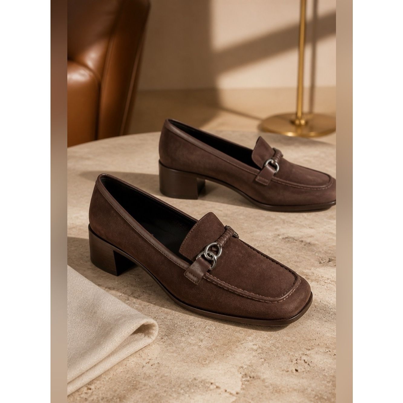 Aerosoles Brown Suede Loaferwith 2â Heel Size 8.5